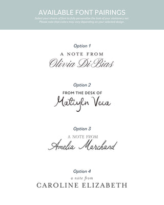 "The Amelia" Personalized Notecard Set